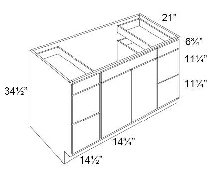 Double Door and Six Drawers Sink Base Vanity